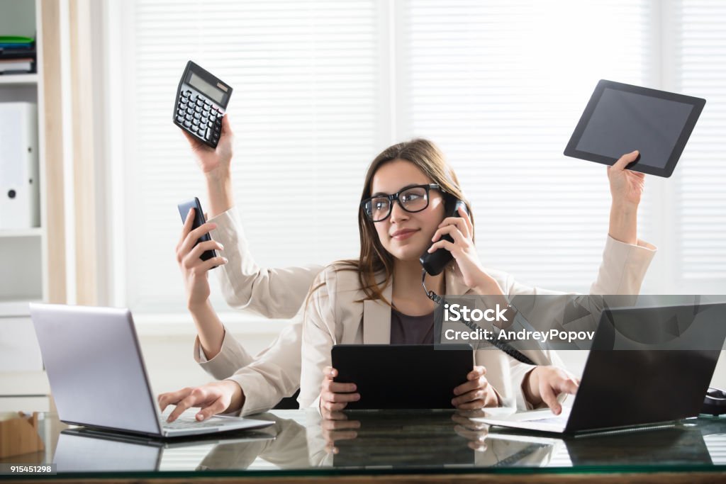 Busy professional woman